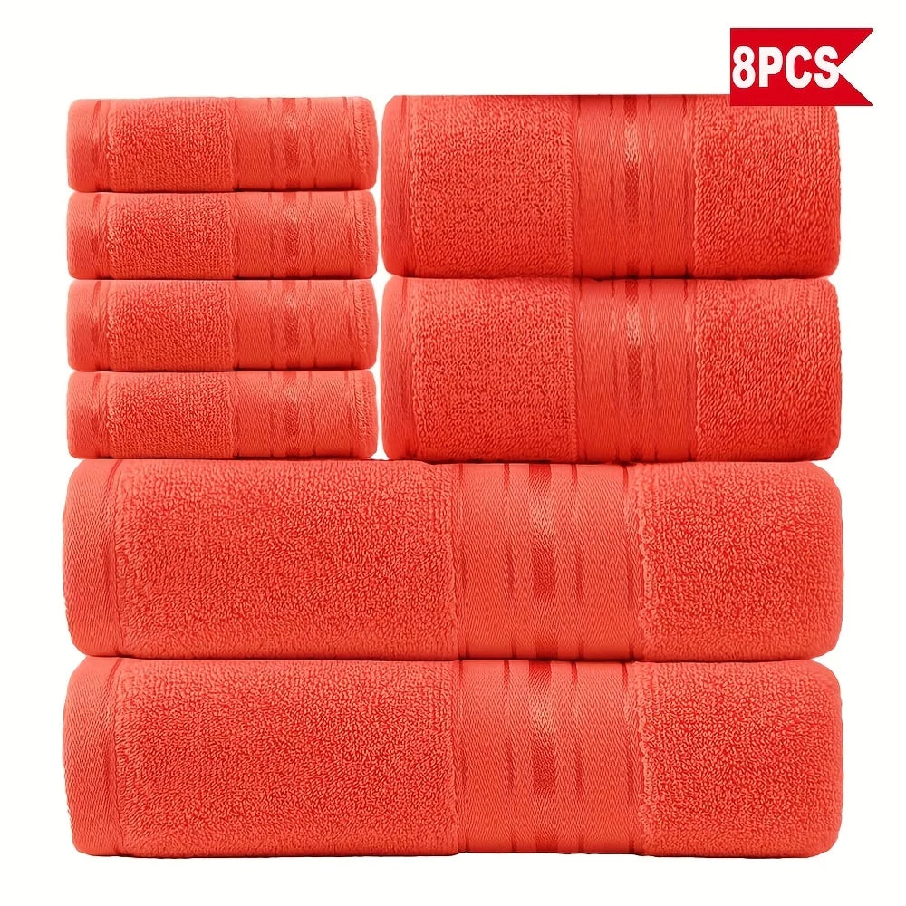8 Piece Luxury Towel Set – 100% Ring Spun Cotton