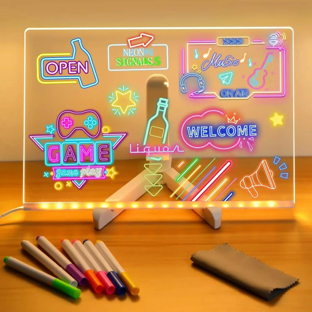 LED Note Board With Night Light & 7 Pens