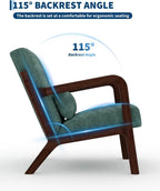 Mid-Century Cozy Green Chenille Accent Chair