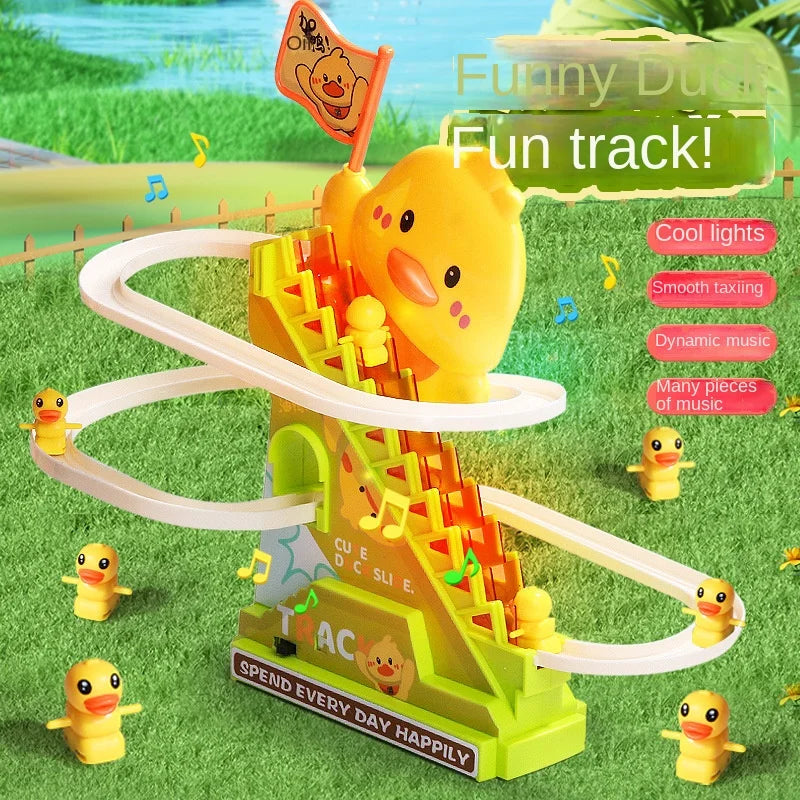 Stair Climbing Ducks Toy with Flashing Lights & Music