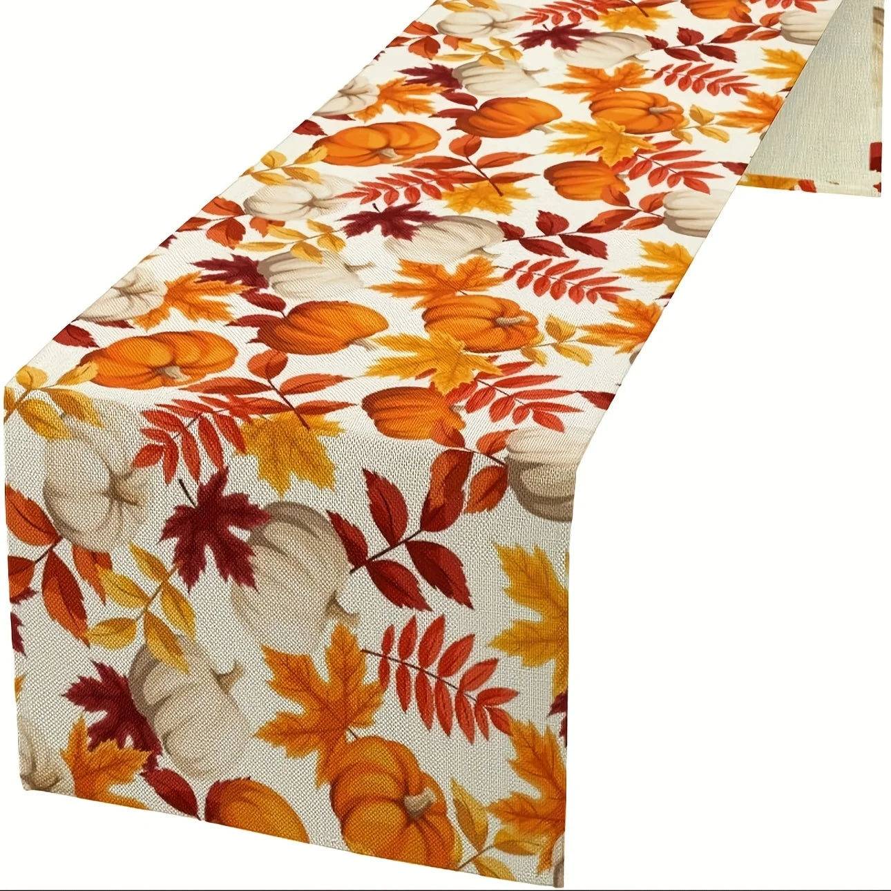 Fall Leaves & Pumpkins Print Table Runner