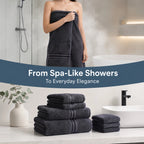 8 Piece Luxury Towel Set – 100% Ring Spun Cotton