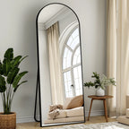 59x16" 64x21" 71x26" Black Arched Full-Length Mirror
