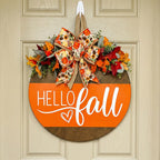 HELLO FALL Front Porch Sign Door Hanger