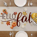Autumn Gnomes, Sunflowers & Truck Table Runner