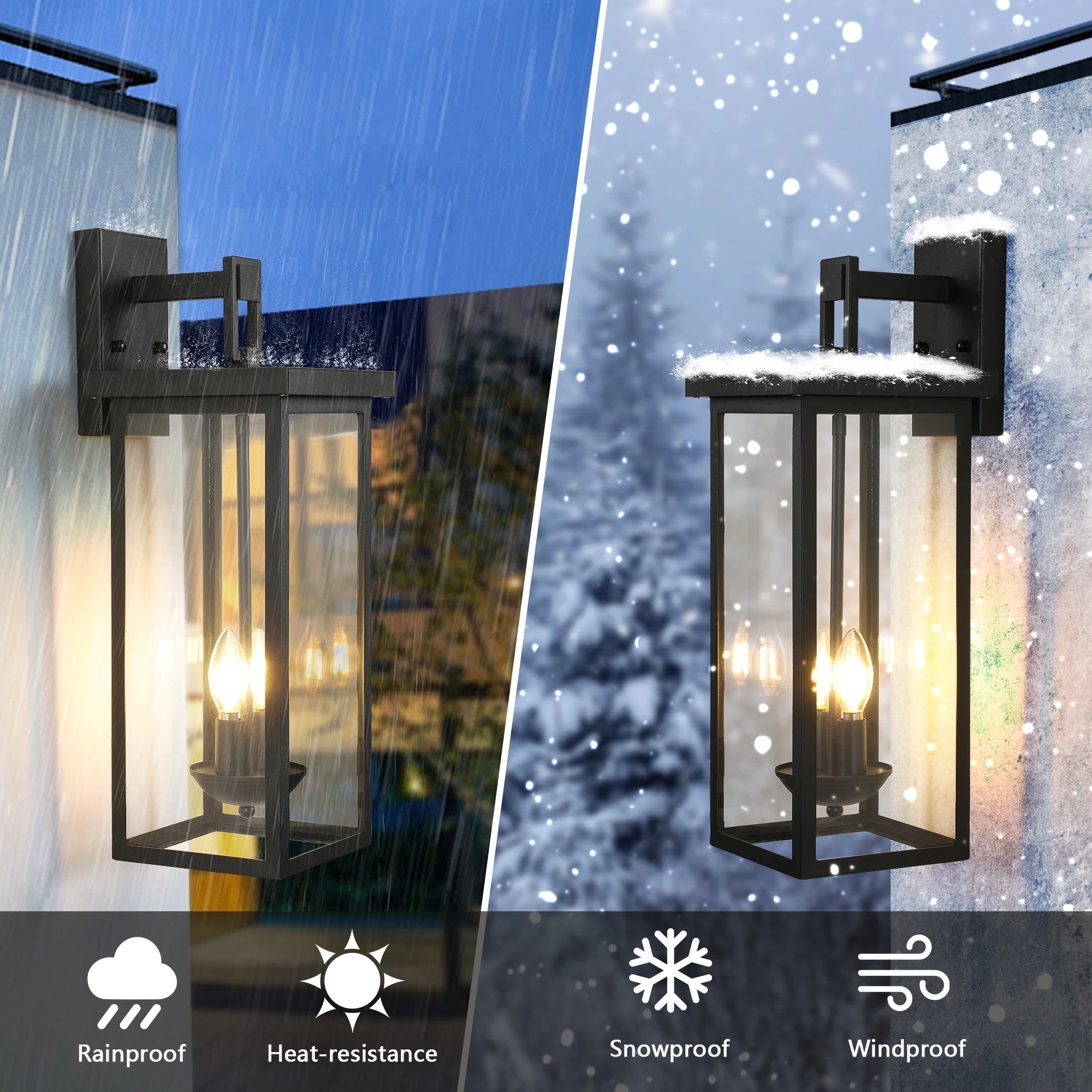 22" Outdoor Wall Lantern Anti-Rust/Weatherproof