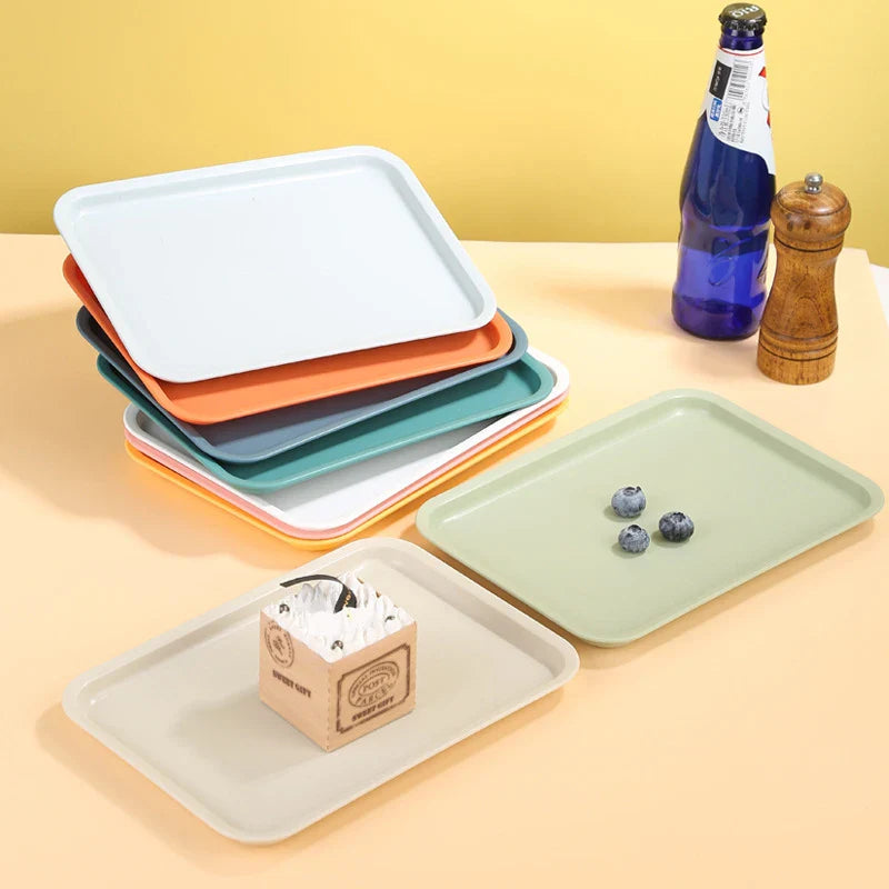 Nordic Multi-Color Rectangular Serving Tray for Food, Bread, Fruit, and Dessert