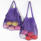 2-Pcs Reusable Cotton Mesh Produce Shopping Tote
