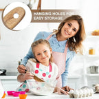 2-Piece Wooden Utensil Set for Baking, Mixing, and Stirring in Non-Stick Cookware