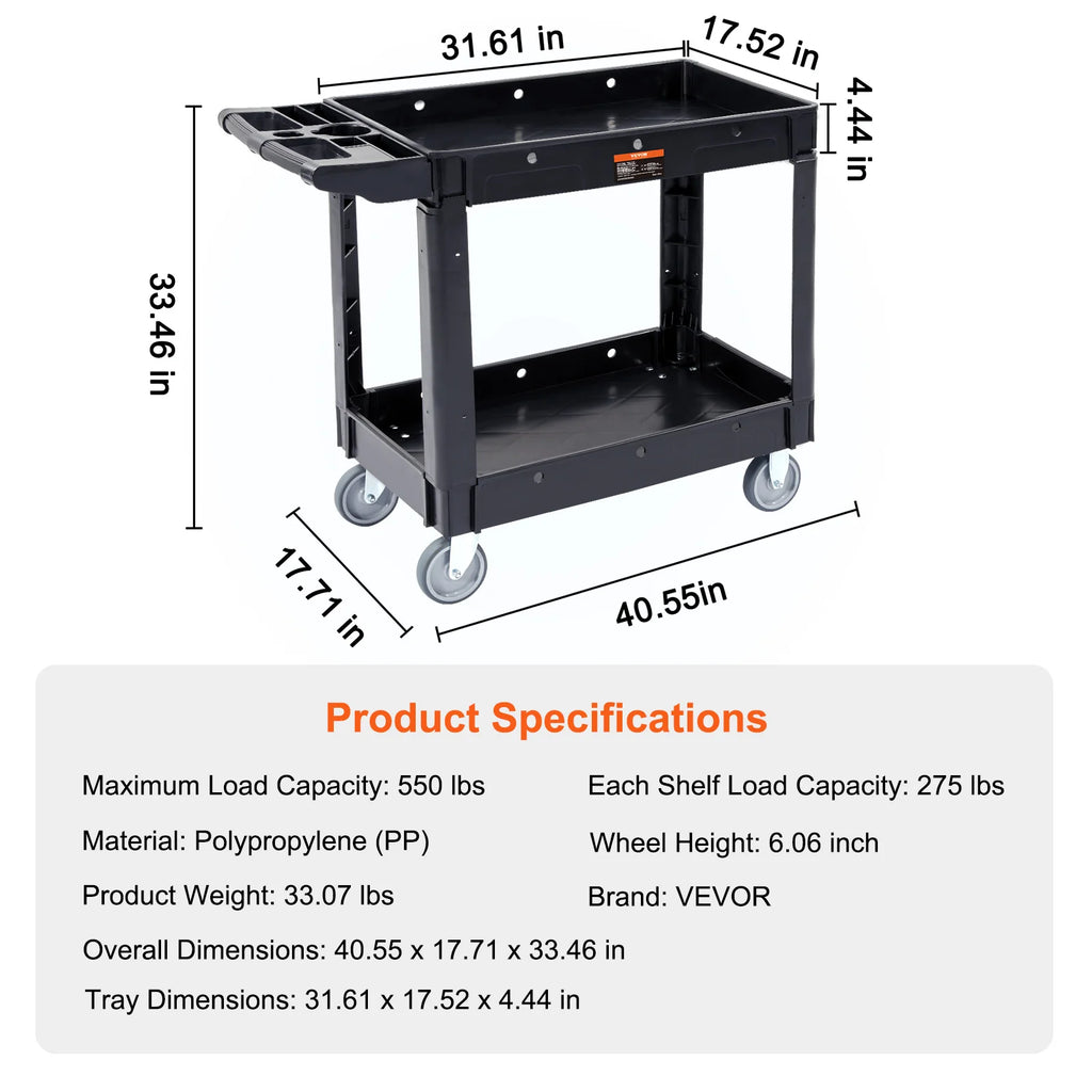 Utility Cart 360° Swivel Wheels 3 Sizes