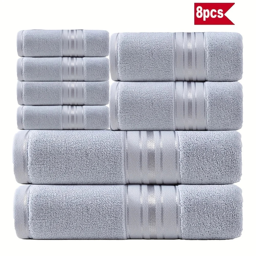 8 Piece Luxury Towel Set – 100% Ring Spun Cotton