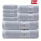 8 Piece Luxury Towel Set – 100% Ring Spun Cotton