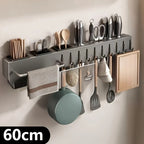 Wall-Mounted Carbon Steel Kitchen Organizer & Knife Storage