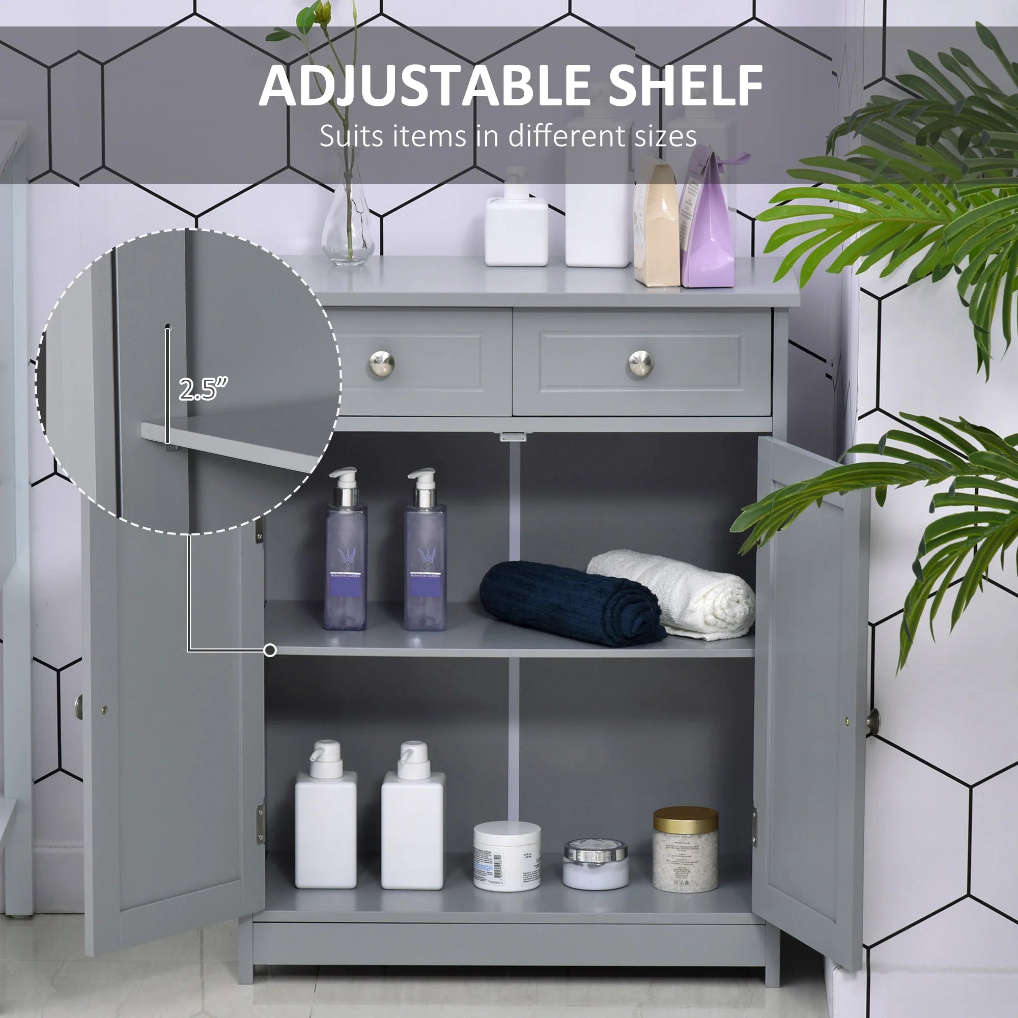 Lavatory/Pantry Storage Cabinet With Shelves/Drawers