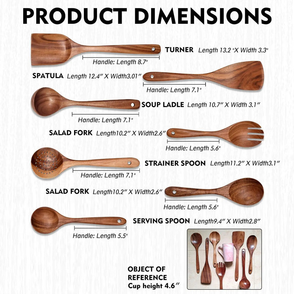 Teak Cooking Utensil Set, 5-Piece