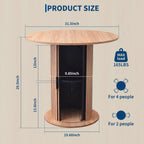 Round Dining Table For 2-4 With Center Storage