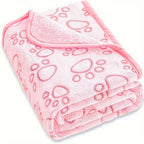Ultra-Soft Paw Print Dog Blanket | Cozy Machine Washable Pet Bed Pad