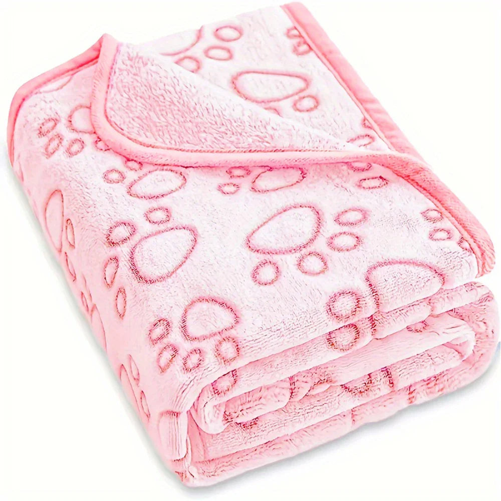 Ultra-Soft Paw Print Dog Blanket | Cozy Machine Washable Pet Bed Pad