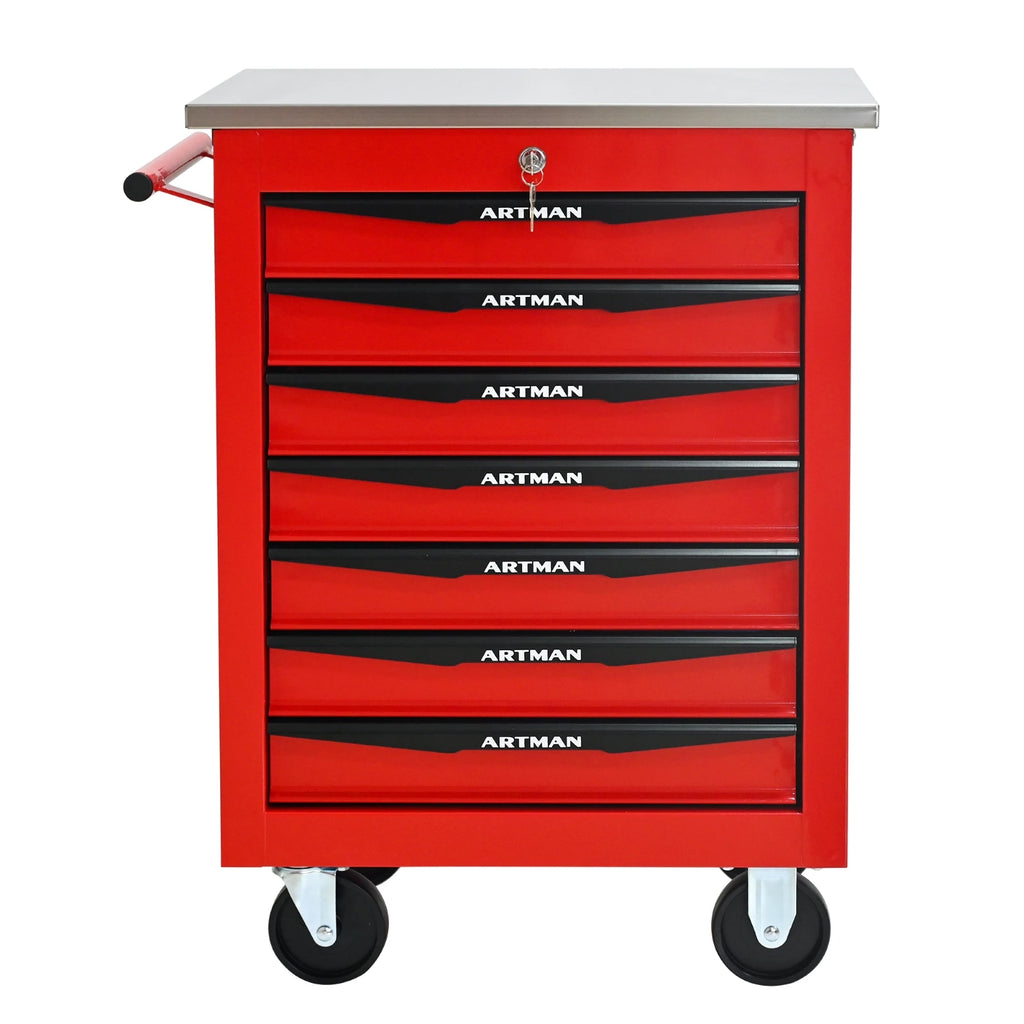 7 Drawer Rolling Tool Box Heavy-Duty Steel