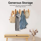 Carbonated Pine Wall Mount Coat/Towel Rack