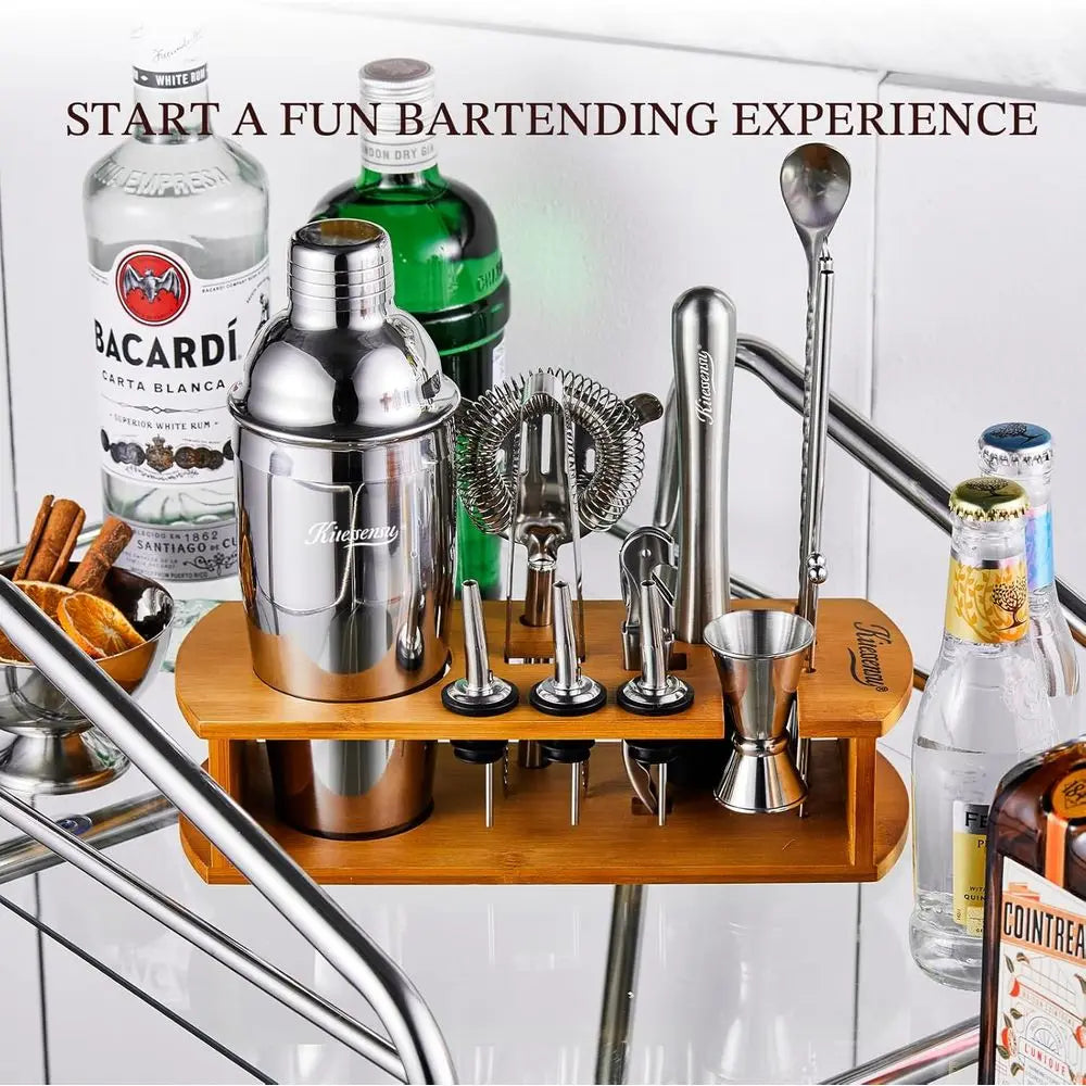 Luxe Cocktail Shaker & Bartender Kit W/ Stand