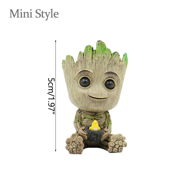 Home Garden Decoration Groot Flower Pot Baby Tree Man Miniature Model Anime Figure Ornament Home Supplies Crafts Kids Toys