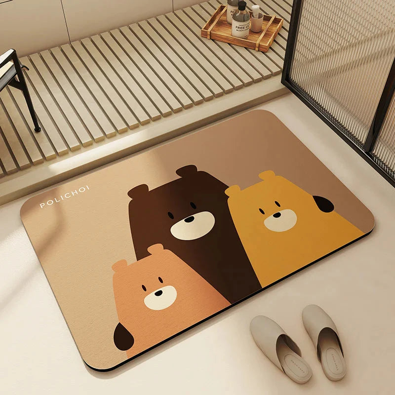 Diatomaceous Earth Bath Mat Various Designs– Quick-Dry Non-Slip Absorbent Rug
