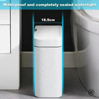 Smart Bathroom Trash Can Automatic Bagging Electronic Trash Can White Touchless Narrow Smart Sensor Garbage Bin Smart Home 4 Gallon(15L)