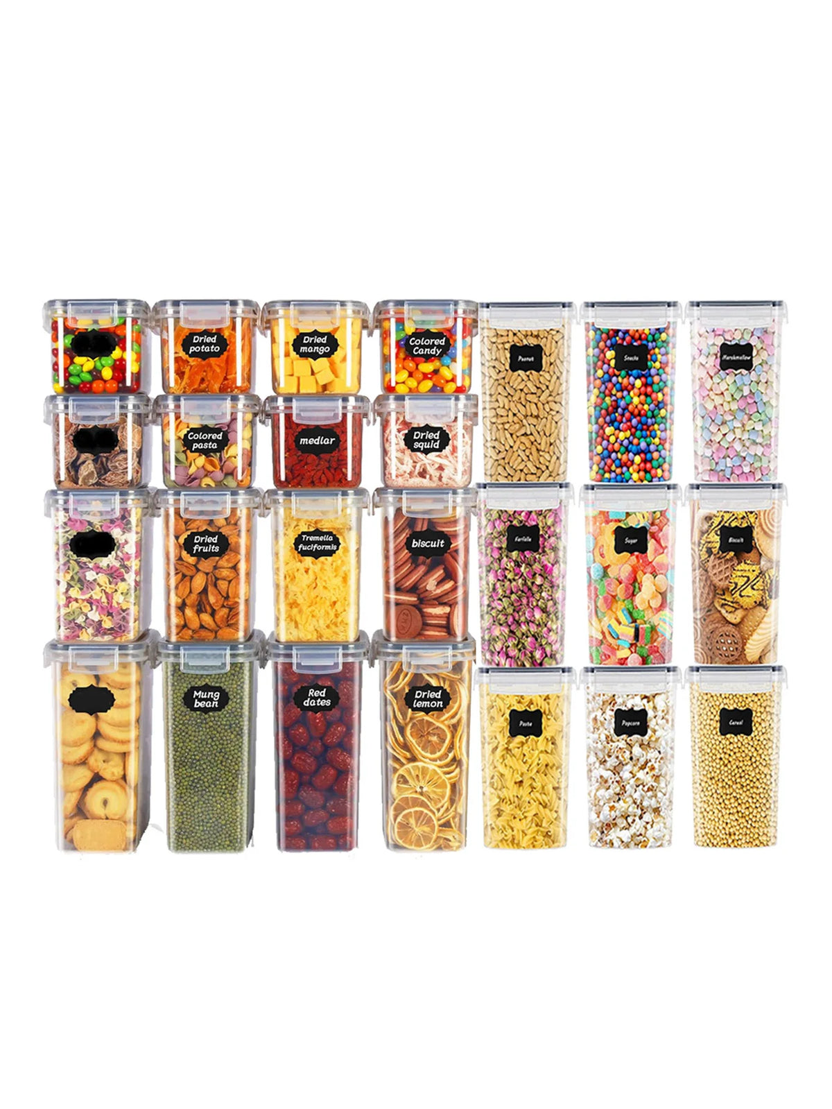 48pc Food Storage Containers With Lids & Labels