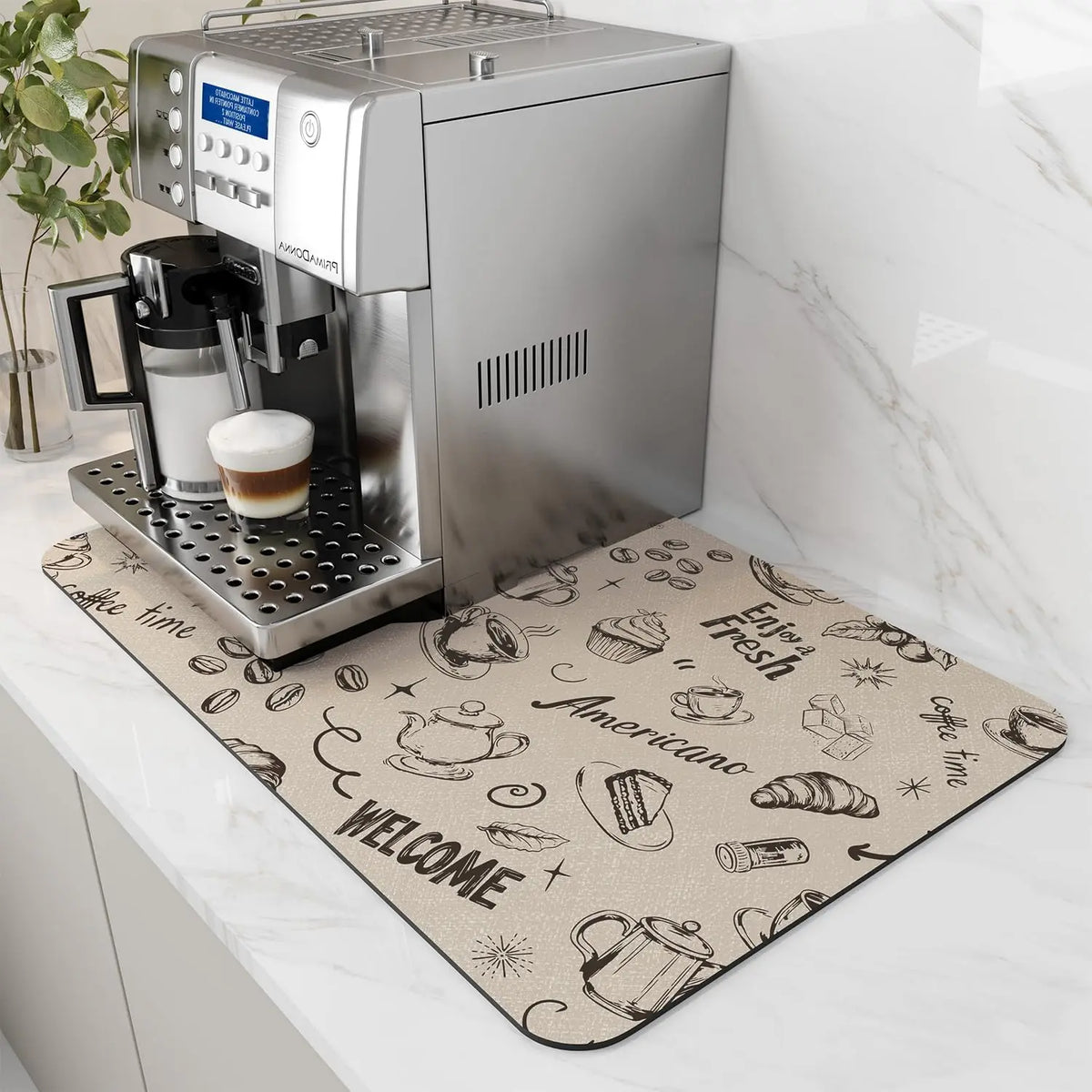 Absorbent Dish Drying & Coffee Station Mat, Various Colors, Sizes