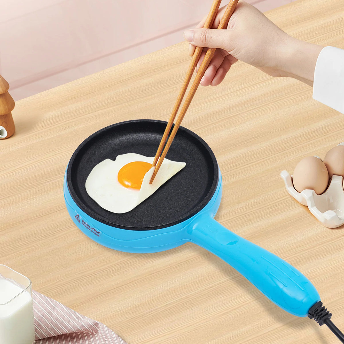 Portable Electric Skillet Non-Stick, Perfect for Apartments or Dorms