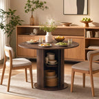 Round Dining Table For 2-4 With Center Storage