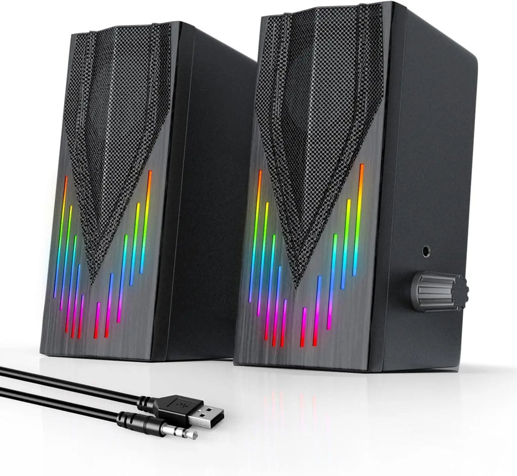 USB-Powered Computer Speakers With RGB Lights