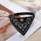 Adjustable PU Dog/Cat Collar with Detachable Scarf | For Small Medium Dogs and Cats