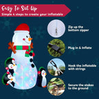 Snowman & Penguin Inflatable Decoration W/ LEDs