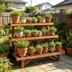 3-Tier Ladder Shelf Wood Plant Stand