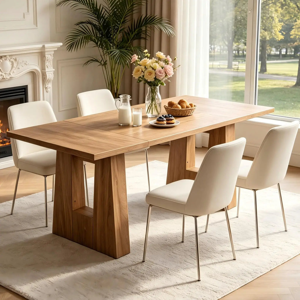 Mid Century Rectangular Dining Table, 4 Colors
