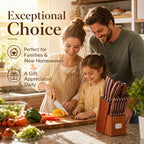 16-Pc Stainless Steel & Acacia Kitchen Knife Set