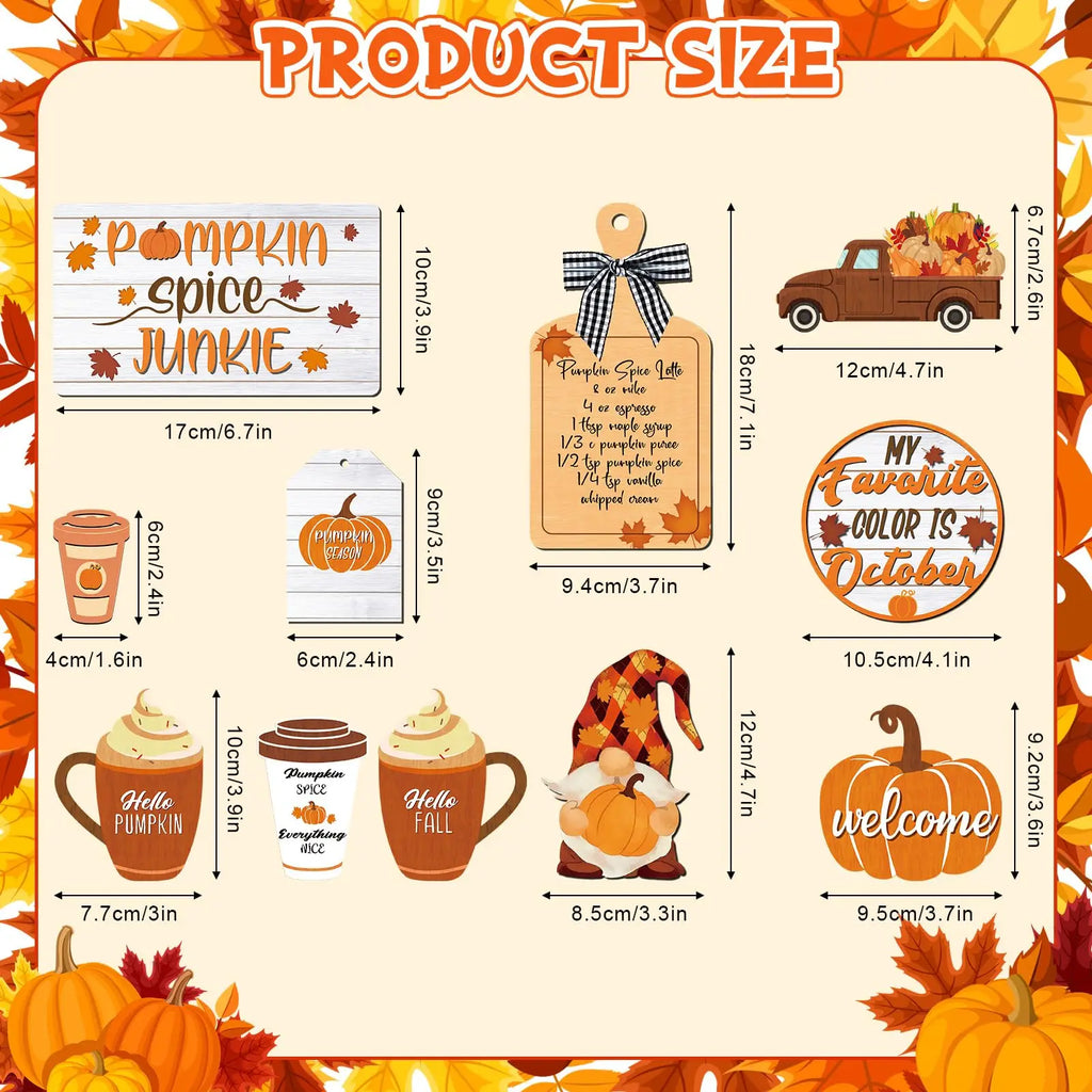 15 Pcs Fall Tiered Tray Decor Set