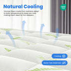 Bamboo Viscose Derived Soft Mattress Topper Breathable Cooling