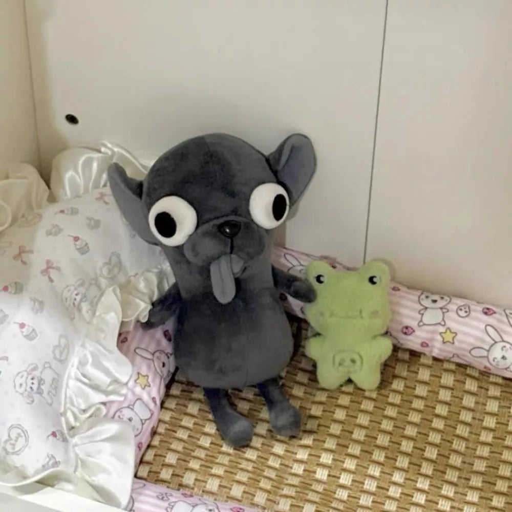 Funny Ugly Cute Bug-Eyed Dog Plush Keychain