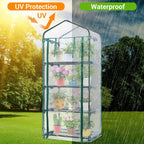 4 Tier Mini Greenhouse, Portable Greenhouse with Rust-Resistant Frame and PVC Cover for Winter Garden Patio Backyard Porch