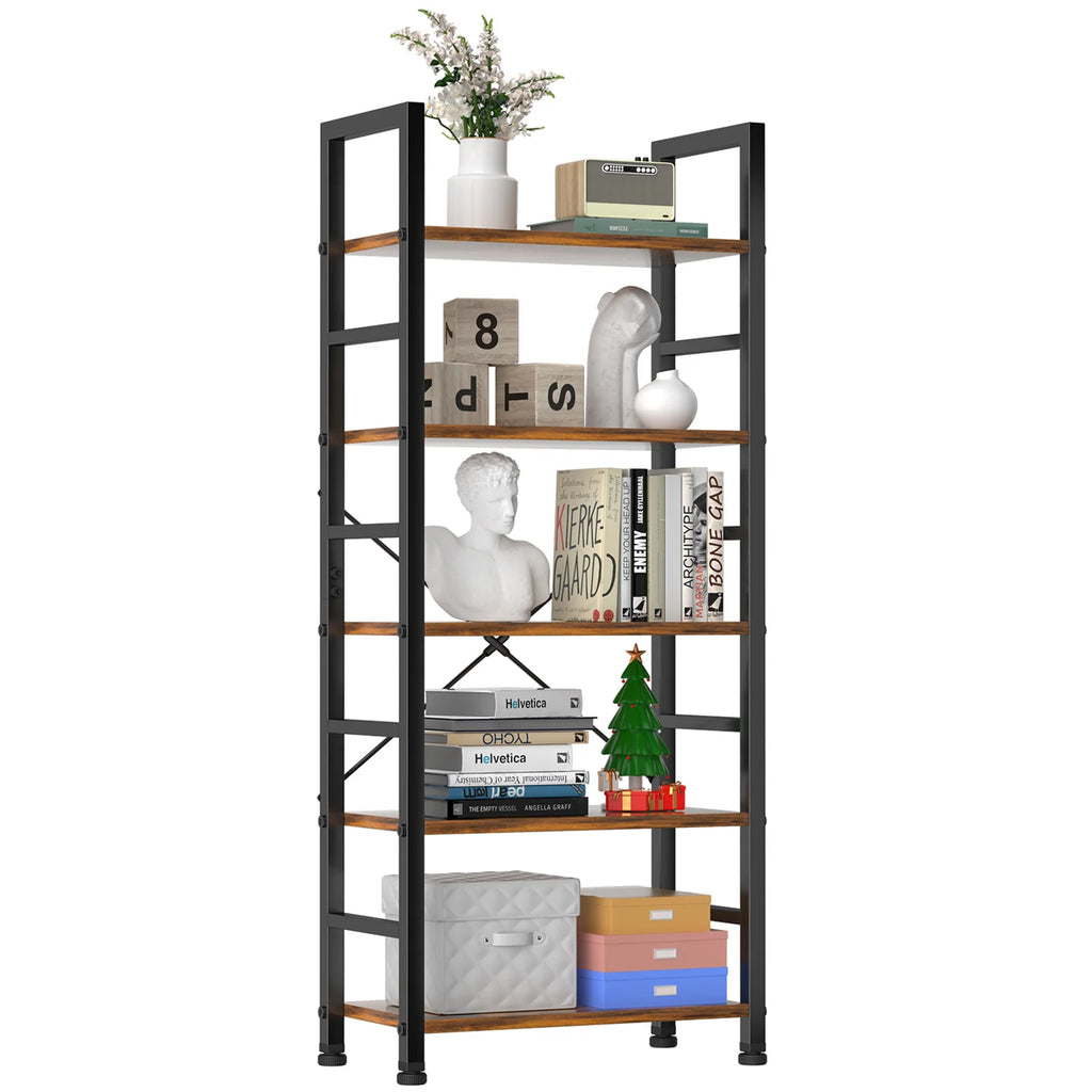 Standing 5 Tier Display Wooden Bookshelf