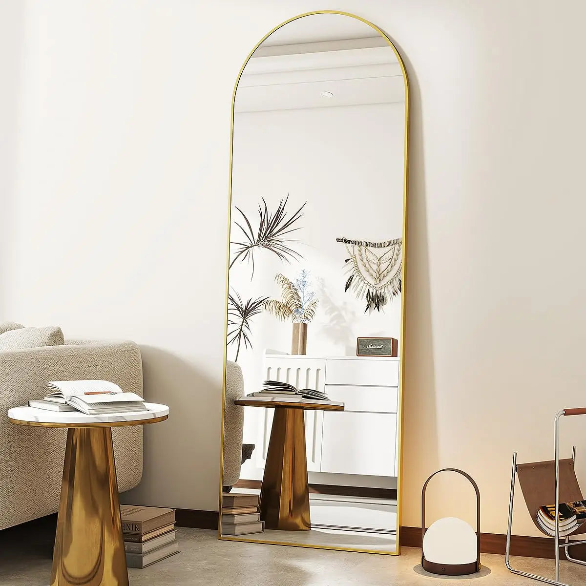 18x58" Arched Full Length Mirror With Stand
