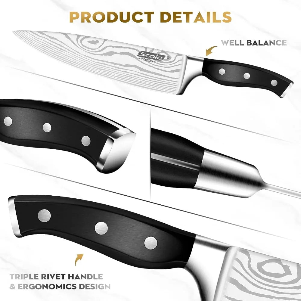 7-Piece Ultra Sharp German Chef Knife Set