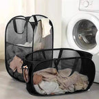 Grey 1PC Horizontal Foldable Laundry Basket Mesh Cloth Breathable Laundry Hamper Home Accessories Large Capacity Storage Baskets
