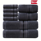 8 Piece Luxury Towel Set – 100% Ring Spun Cotton