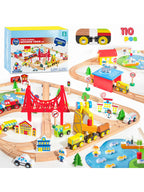 Joyfy 110/60 Pcs Wooden Train Set
