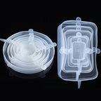 6 Pcs Silicone Stretch Lids for Kitchen Food Covers | Universal Bowl Caps
