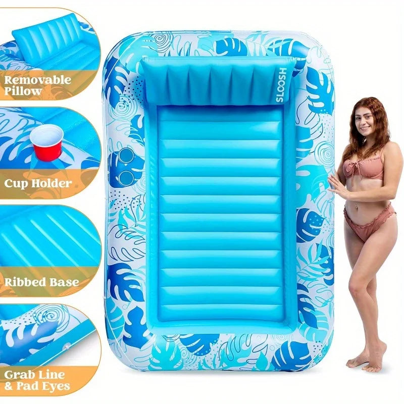 4-in-1 Inflatable Tanning Pool  70" x 46" With Pillow